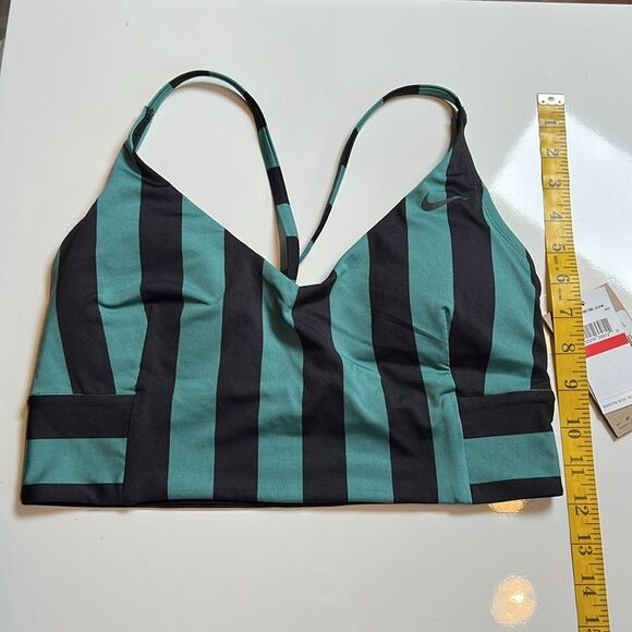 NIKE Women’s Statement Stripe V NECK Midkini BIKINI TOP - Picture 9 of 10